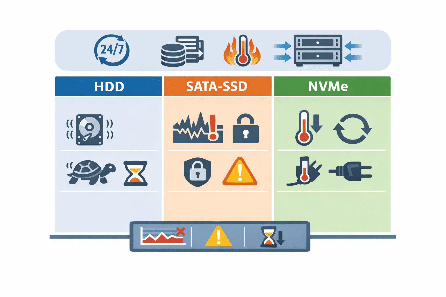 Festplattenausfall Ursachen KMU: Thermik, Dauerlast und typische Reaktionen von HDD, SATA-SSD und NVMe